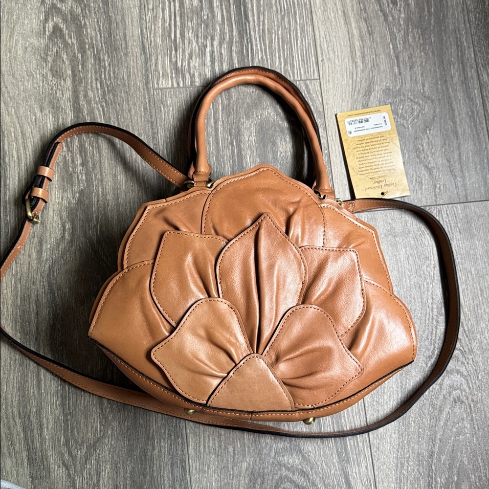 Patricia Nash Tan Leather Floral Bag